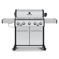 Broil King BR-S590 Baron S590 Pro Stainless Steel Infrared 5-Burner Gas Grill With Rotisserie And Side Burner, 63-Inches