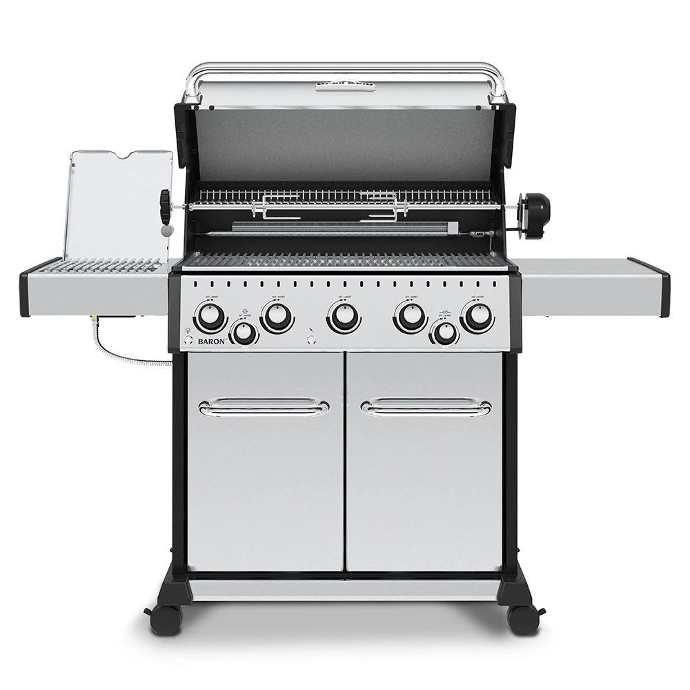 Broil King BR-S590 Baron S590 Pro Stainless Steel Infrared 5-Burner Gas Grill With Rotisserie And Side Burner, 63-Inches 4 Broil King BR-S590 Baron S590 Pro Stainless Steel Infrared 5-Burner Gas Grill With Rotisserie And Side Burner, 63-Inches - Image 2