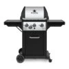 Broil King MON-340 Monarch 340 3-Burner Grill On 2-Wheel Cart With Side Burner, 22-Inches -Barbecue Supplies Store bk monarch340 a 06 20