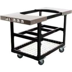Primo Cart With Stainless Steel Side Shelves For Oval LG 300 & Oval XL 400 -Barbecue Supplies Store cart alt