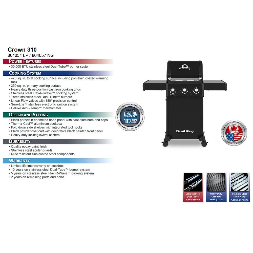Broil King CRN-864 Crown 310 Stainless Steel Gas Grill, 50-Inches 4 Broil King CRN-864 Crown 310 Stainless Steel Gas Grill, 50-Inches - Image 2