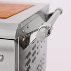 American Made Grills AMG-ENC36-CART Encore 36-Inch Dual Fuel Wood And Gas Grill With Infrared Searing Burner And Rotisserie Kit On Cart -Barbecue Supplies Store encfs36 d 04 21