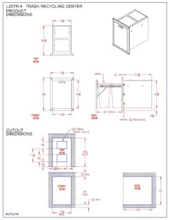 Lynx L20TR-4 Ventana Trash And Recycle Bin Drawer, 19.25x28-Inch -Barbecue Supplies Store l20tr 4 specs