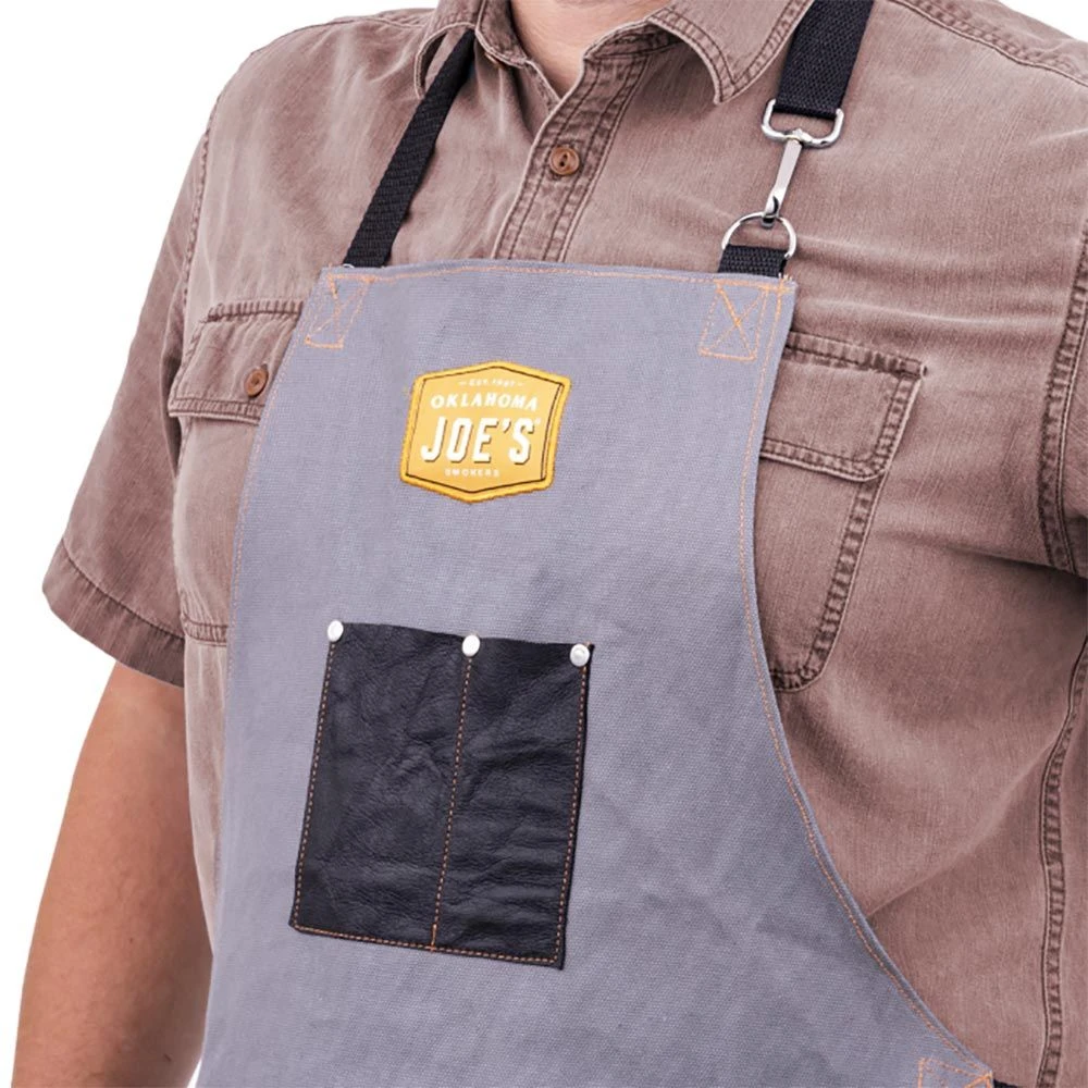 Oklahoma Joe's OKJ-9976646R06 Canvas & Leather Smoking Apron 4 Oklahoma Joe's OKJ-9976646R06 Canvas & Leather Smoking Apron - Image 2