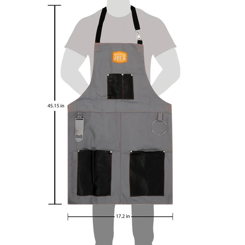 Oklahoma Joe's OKJ-9976646R06 Canvas & Leather Smoking Apron 5 Oklahoma Joe's OKJ-9976646R06 Canvas & Leather Smoking Apron - Image 3