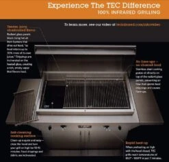 TEC Patio 1 FR Infrared Gas Grill On Pedestal, 26-Inches -Barbecue Supplies Store tec about img