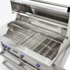 Viking 5 Series Stainless Steel Gas Grill On Stainless Steel Grill Base With ProSear Burner & Rotisserie, 42-Inch (VQGI542BSS) -Barbecue Supplies Store vqgi554 feat c 05 21
